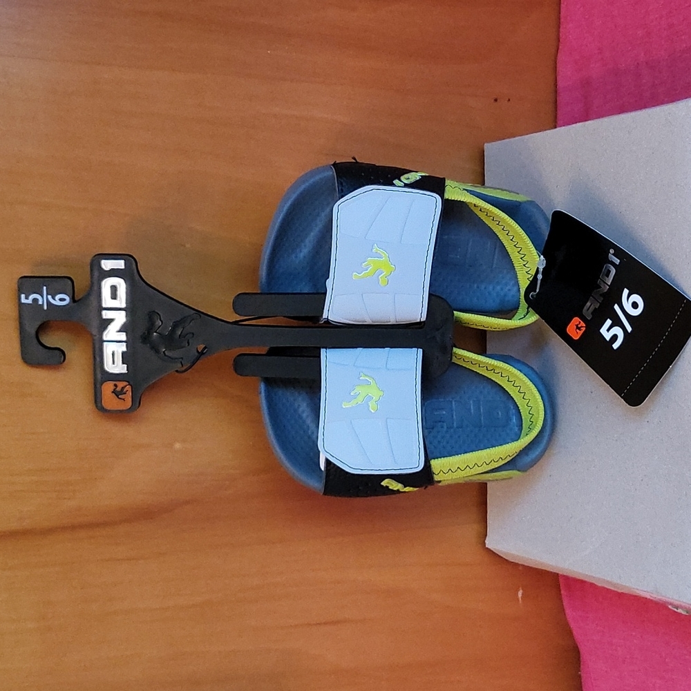 Boys Gray / Black / Lime Green AND 1 Sandals
